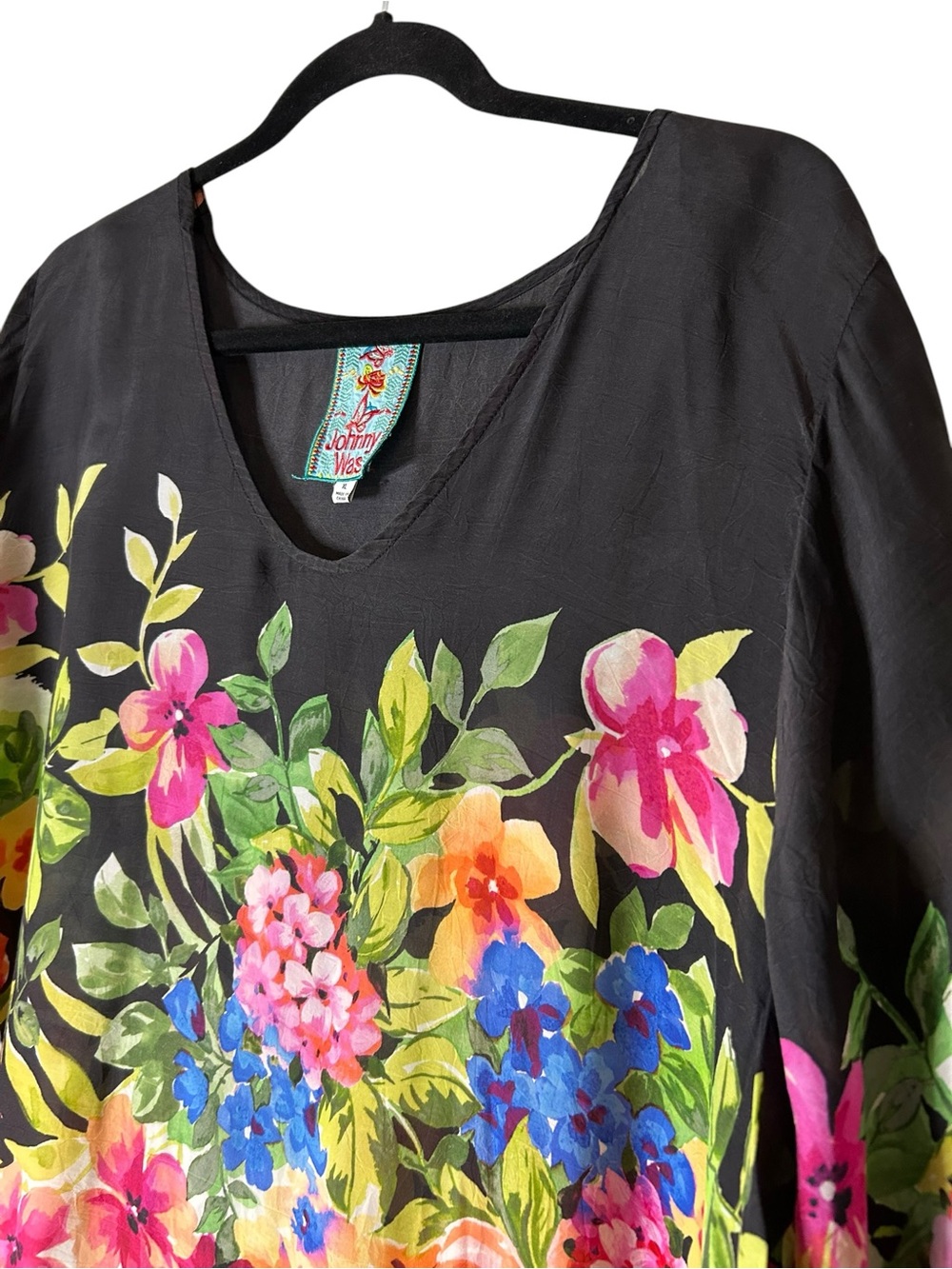 Johnny Was Betty Floral Tunic Boho Rayon XL Flowing - Picture 2 of 11